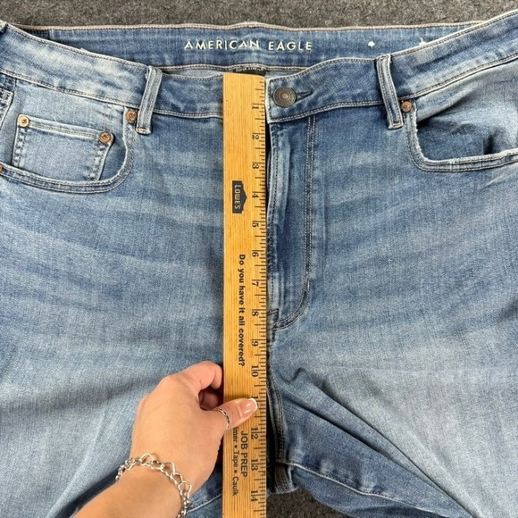 American Eagle Women's Wide Leg Jeans Super Stretch 20 Short Blue Wash NWT New - Picture 8 of 10